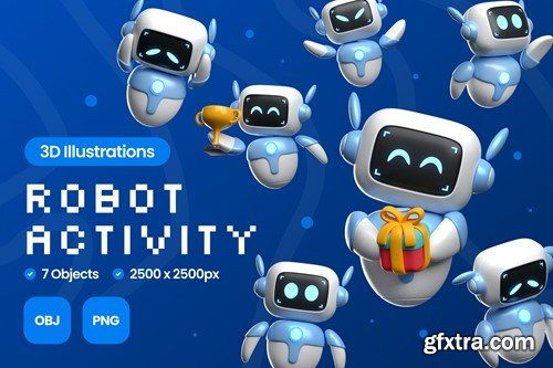 Robot Activity 3D Illustrations WC64DSS Robot Activity 3D Illustrations WC64DSS