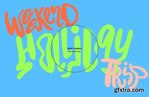 Groovy Lettering Shapes KJ73CTE