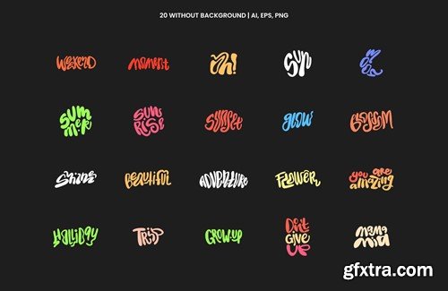 Groovy Lettering Shapes KJ73CTE