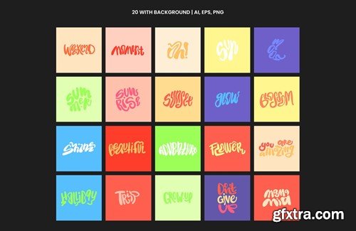 Groovy Lettering Shapes KJ73CTE