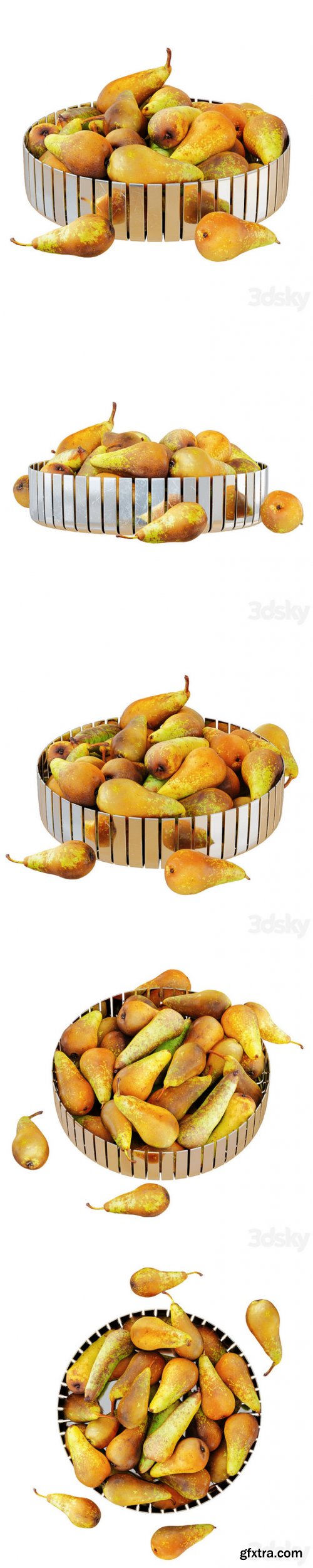 Pear Conference in Metal Round Vase 