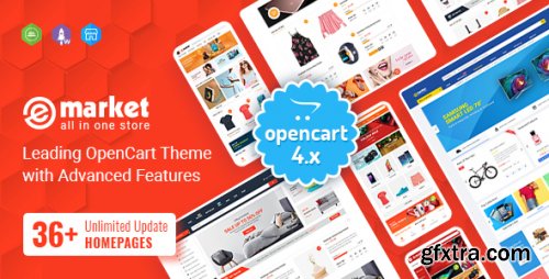 Themeforest - eMarket - Multipurpose MarketPlace OpenCart 4 Theme (36+ Homepages &amp; Mobile Layouts Included) 20843842 v2.0.2 - Nulled