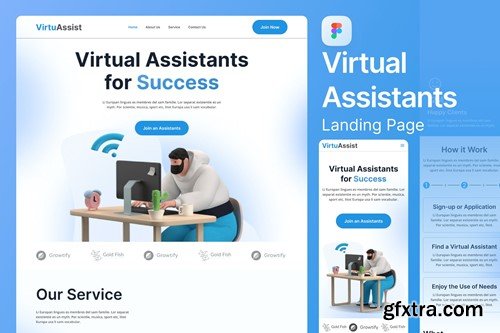 VirtuAssist - Virtual Assistans Landing Page Figma 3CQAEJC