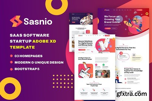 Sasnio | Saas Software Startup Adobe XD FV9TJF8
