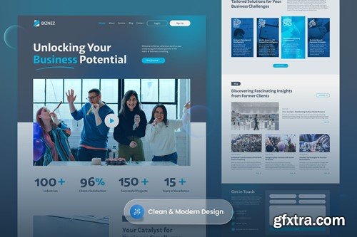 Biznez - Business Consultant Landing Page Website HNYPDJ6