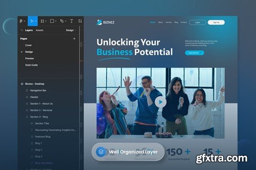 Biznez - Business Consultant Landing Page Website HNYPDJ6
