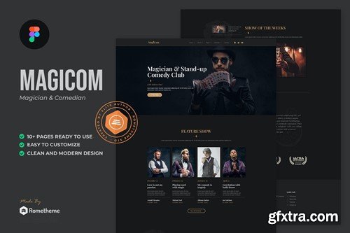 Magicom - Magician & Comedian Figma Template BLJDN9P