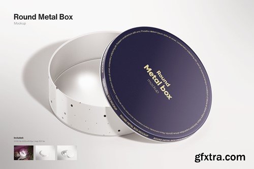 Round Metal Box Mockup DAVCLXD Round Metal Box Mockup DAVCLXD
