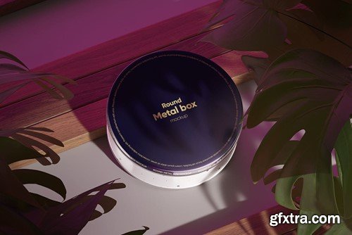 Round Metal Box Mockup DAVCLXD Round Metal Box Mockup DAVCLXD
