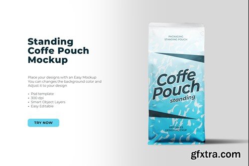 Coffe Pouch Mockup 229K5BY Coffe Pouch Mockup 229K5BY