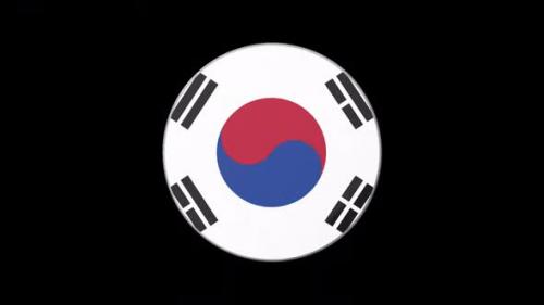 Videohive - South Korea Republic Flag Circle Tube Loop KPOP Culture Han-guk Seoul Hangul Korean Taekwondo Icon - 47763941 - 47763941