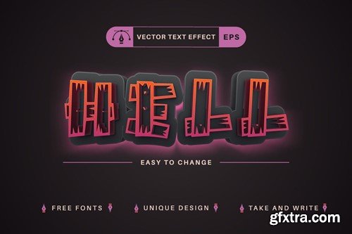 Wooden Horror - Editable Text Effect, Font Style M5RE265