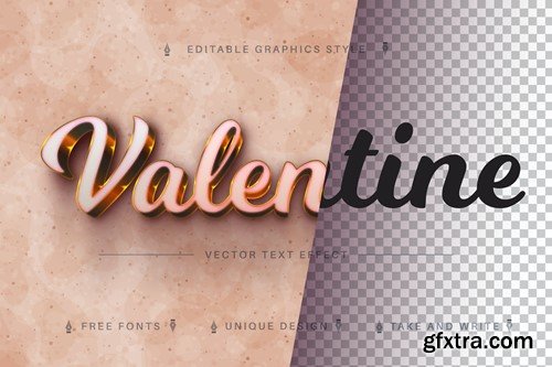 Valentine Gold - Editable Text Effect, Font Style E3T6KLE