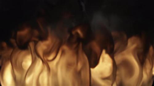 Videohive - A Strong Flame Of Fire Close Up 4K Alpha - 47768357 - 47768357