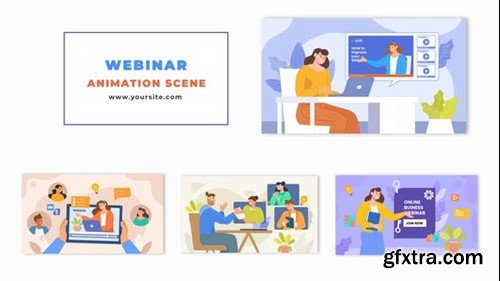 Videohive Cartoon Animation Scene of Flat Character Online Business Webinar 47865601 Videohive Cartoon Animation Scene of Flat Character Online Business Webinar 47865601