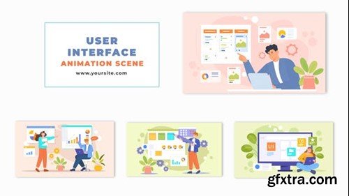 Videohive Cartoon Animation Scene Template of UI Designer Tasks 47865724 Videohive Cartoon Animation Scene Template of UI Designer Tasks 47865724