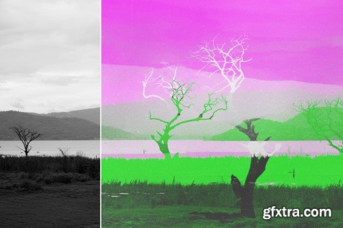 Futuristic Neon Negative Photo Effect HNXBK4R