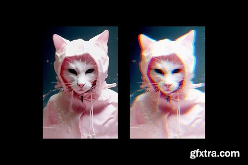 Futuristic Glitch Poster Photo Effect XKTRR4T