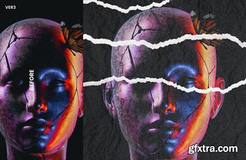 Torn Paper Photoshop Effect PVF9K6M