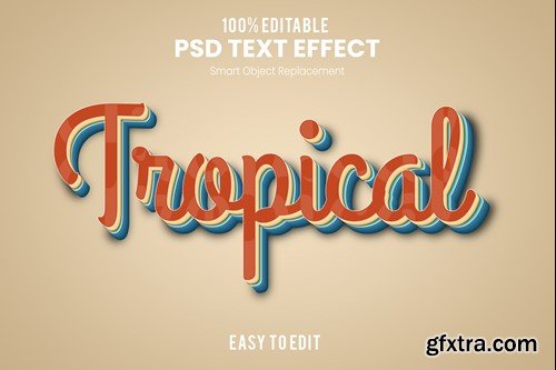 Retro 3D Text Effect PSD 6VH48SW