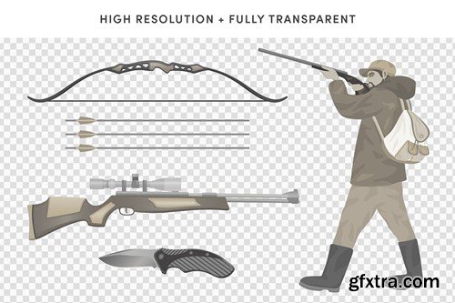 Hunting Illustrations Set YEK5TUN