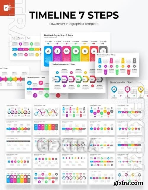 7 Steps Timeline Infographics PowerPoint Template KD9U6KJ