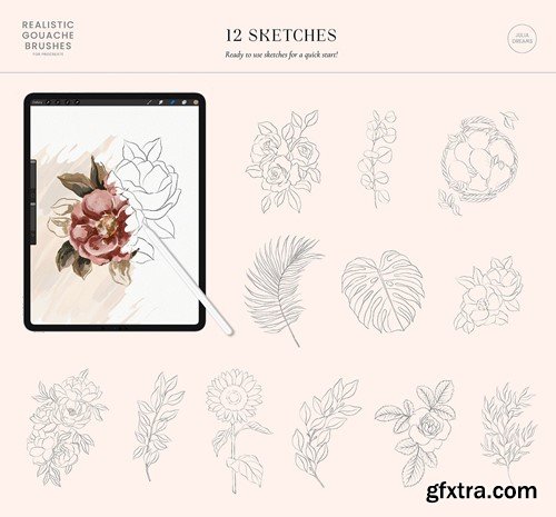 Realistic Gouache Procreate Brushes K9RMRX8 Realistic Gouache Procreate Brushes K9RMRX8