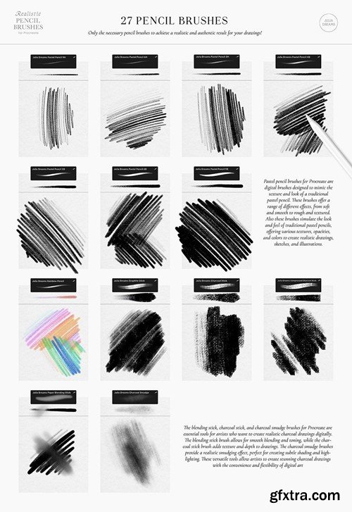 Realistic Pencil Procreate Brushes VXAR6UB Realistic Pencil Procreate Brushes VXAR6UB