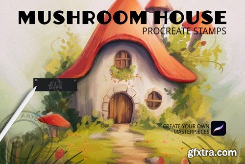Mushroom House Procreate Stamps KLCXN3D Mushroom House Procreate Stamps KLCXN3D