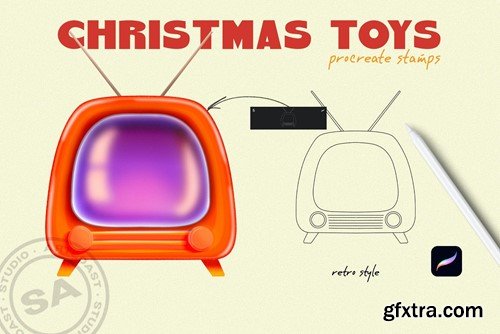 Christmas Toys Procreate Stamps YCGX24M Christmas Toys Procreate Stamps YCGX24M