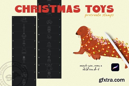 Christmas Toys Procreate Stamps YCGX24M Christmas Toys Procreate Stamps YCGX24M