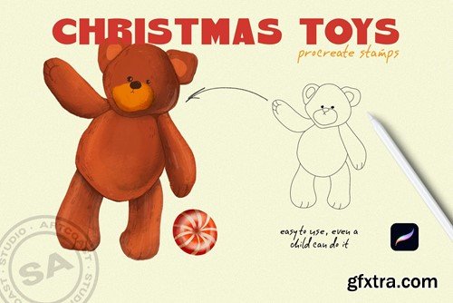 Christmas Toys Procreate Stamps YCGX24M Christmas Toys Procreate Stamps YCGX24M