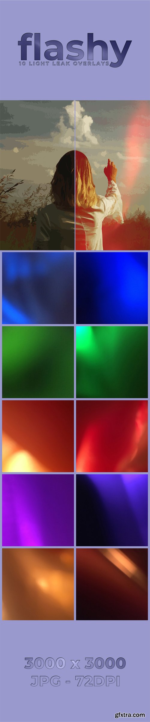 Flashy - Light Leak Photoshop Overlays