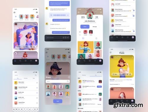 Social Media UI Kit Ui8.net