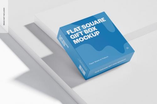 Premium PSD | Flat square gift box mockup Premium PSD
