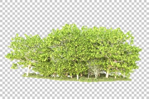Premium PSD | Landscape isolated on transparent background 3d rendering illustration Premium PSD