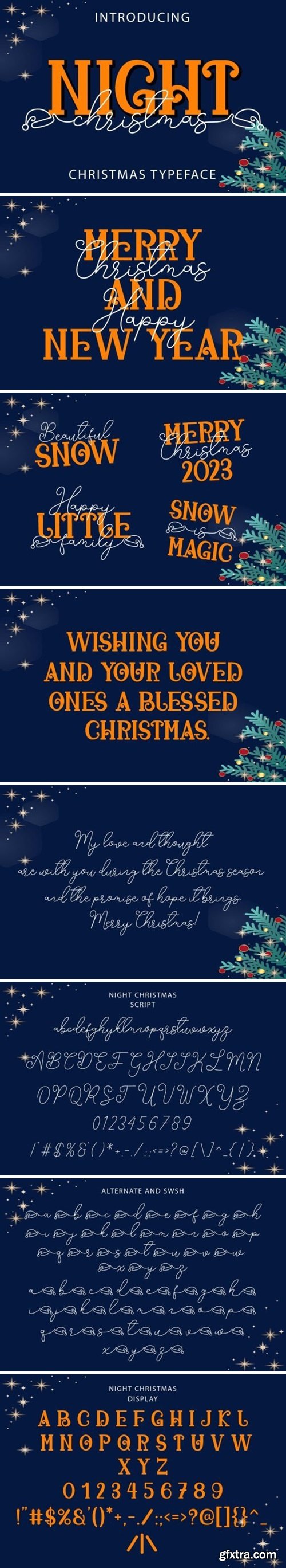 Night Christmas Font Night Christmas Font