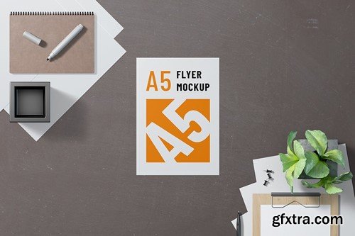 A5 Portrait Flyer Mockup Set 76393UY A5 Portrait Flyer Mockup Set 76393UY