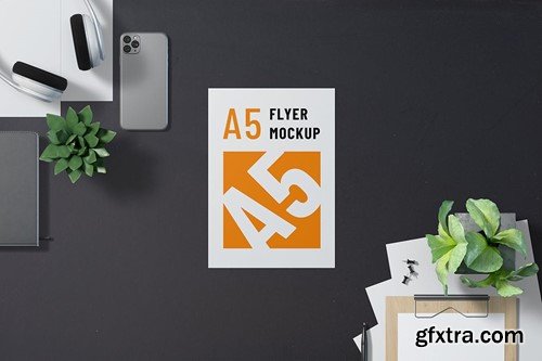 A5 Portrait Flyer Mockup Set 76393UY A5 Portrait Flyer Mockup Set 76393UY