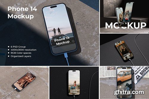 Phone 14 Mockup | Charging Phone F493G62
