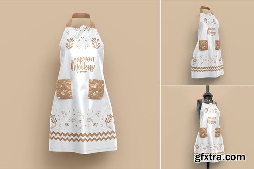 Realistic Chef Kitchen Apron Mockup Set S6J4BN5 Realistic Chef Kitchen Apron Mockup Set S6J4BN5