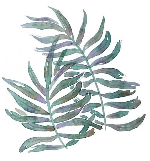 Premium PSD | Hand drawn watercolour botanical pattern Premium PSD