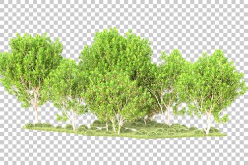 Premium PSD | Landscape isolated on transparent background 3d rendering illustration Premium PSD