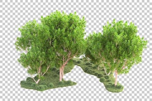 Premium PSD | Landscape isolated on transparent background 3d rendering illustration Premium PSD