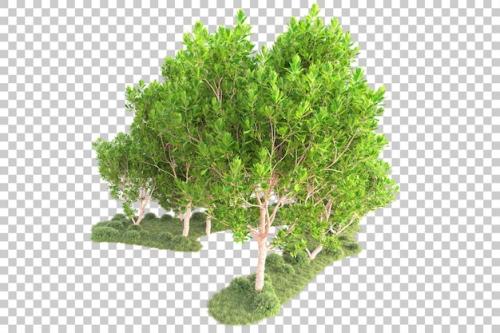 Premium PSD | Landscape isolated on transparent background 3d rendering illustration Premium PSD