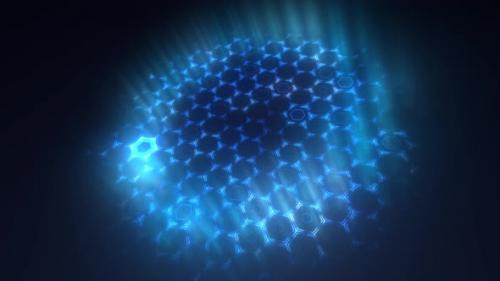 Videohive - Abstract blue background pattern of hexagons glowing futuristic digital energy magical bright - 47911647 - 47911647