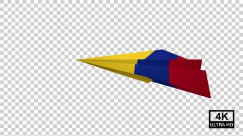 Videohive - Paper Airplane Of Colombia Flag V2 - 47961395 - 47961395