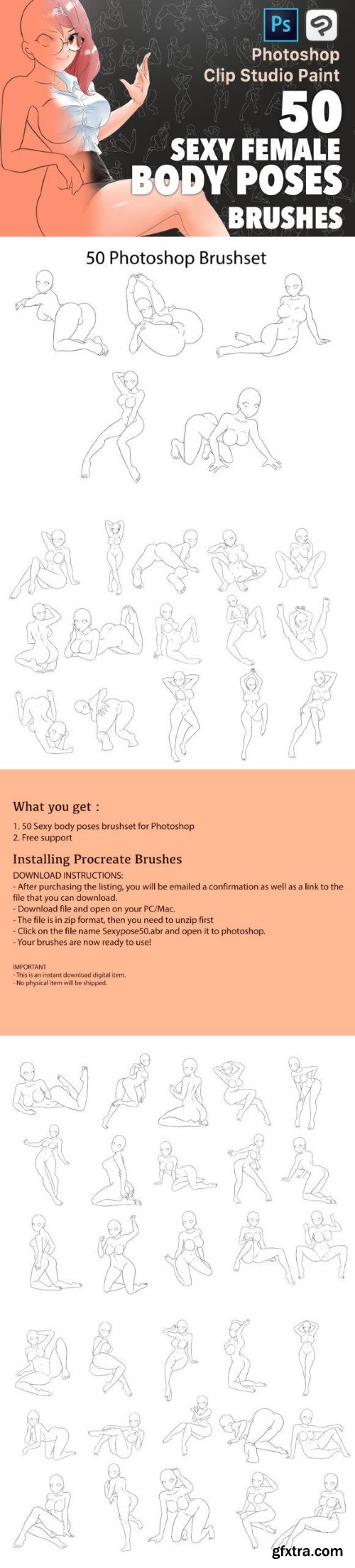 Photoshop Brush Sets Female Body Poses