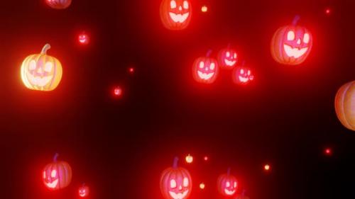 Videohive - Halloween Falling Pumpkins Seamless Loop - 47955206 - 47955206