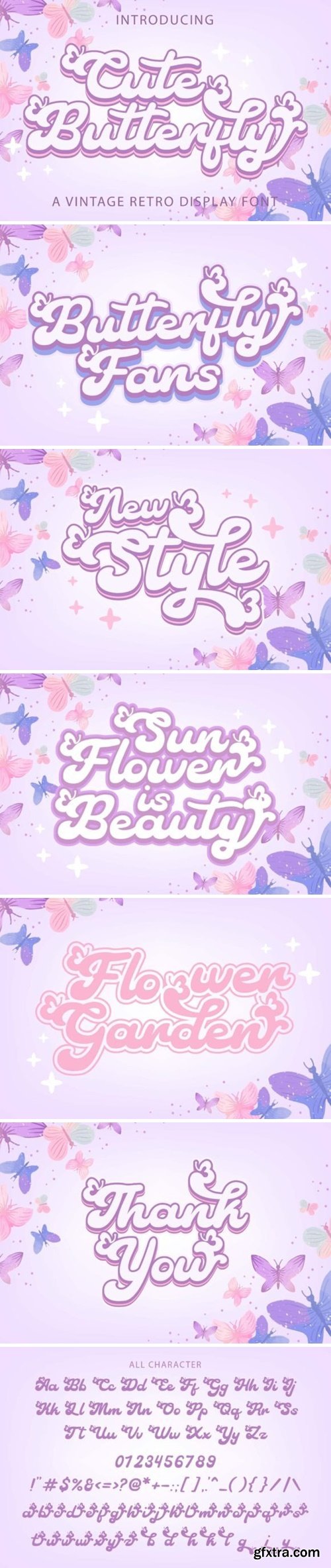 Cute Butterfly Font Cute Butterfly Font